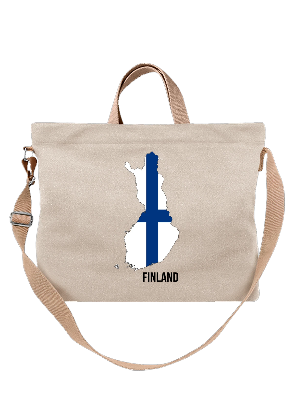 Сумка с флагом Финляндии Finland белая с принтом — национальная символика — Белая, фото 1