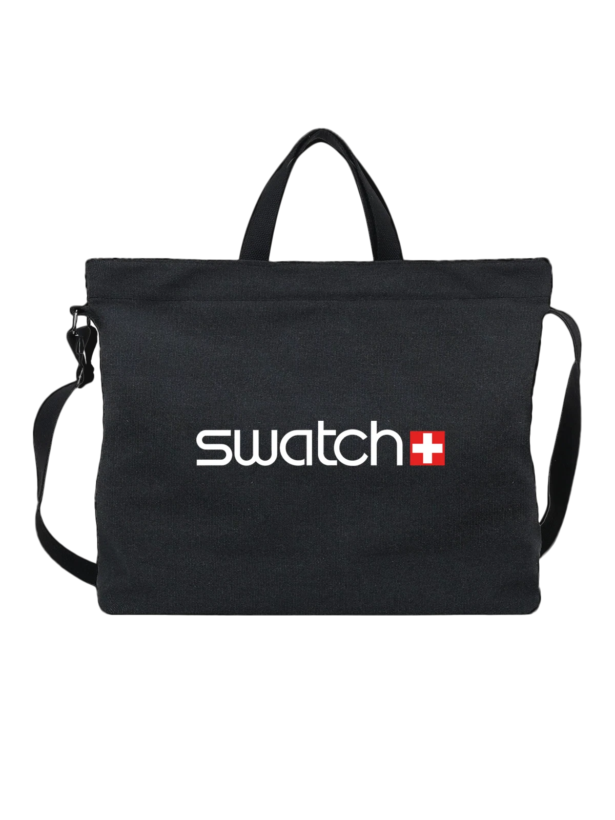 Сумка Swatch чёрная с принтом — швейцарский дизайн — Чёрная, фото 1