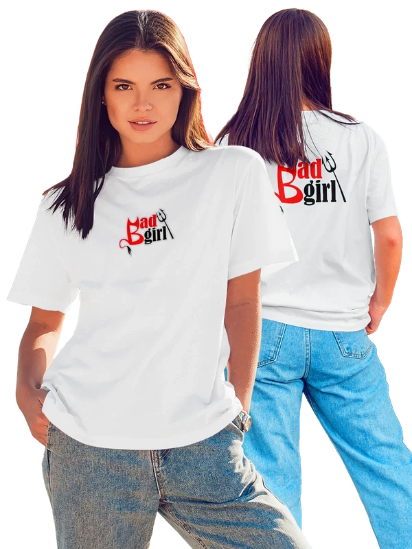 Футболка Плохая девочка Bad girl — Белая, фото 1