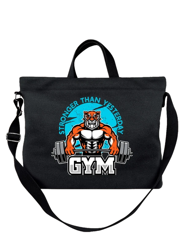 Сумка тигр штангист gym — Чёрная, фото 1