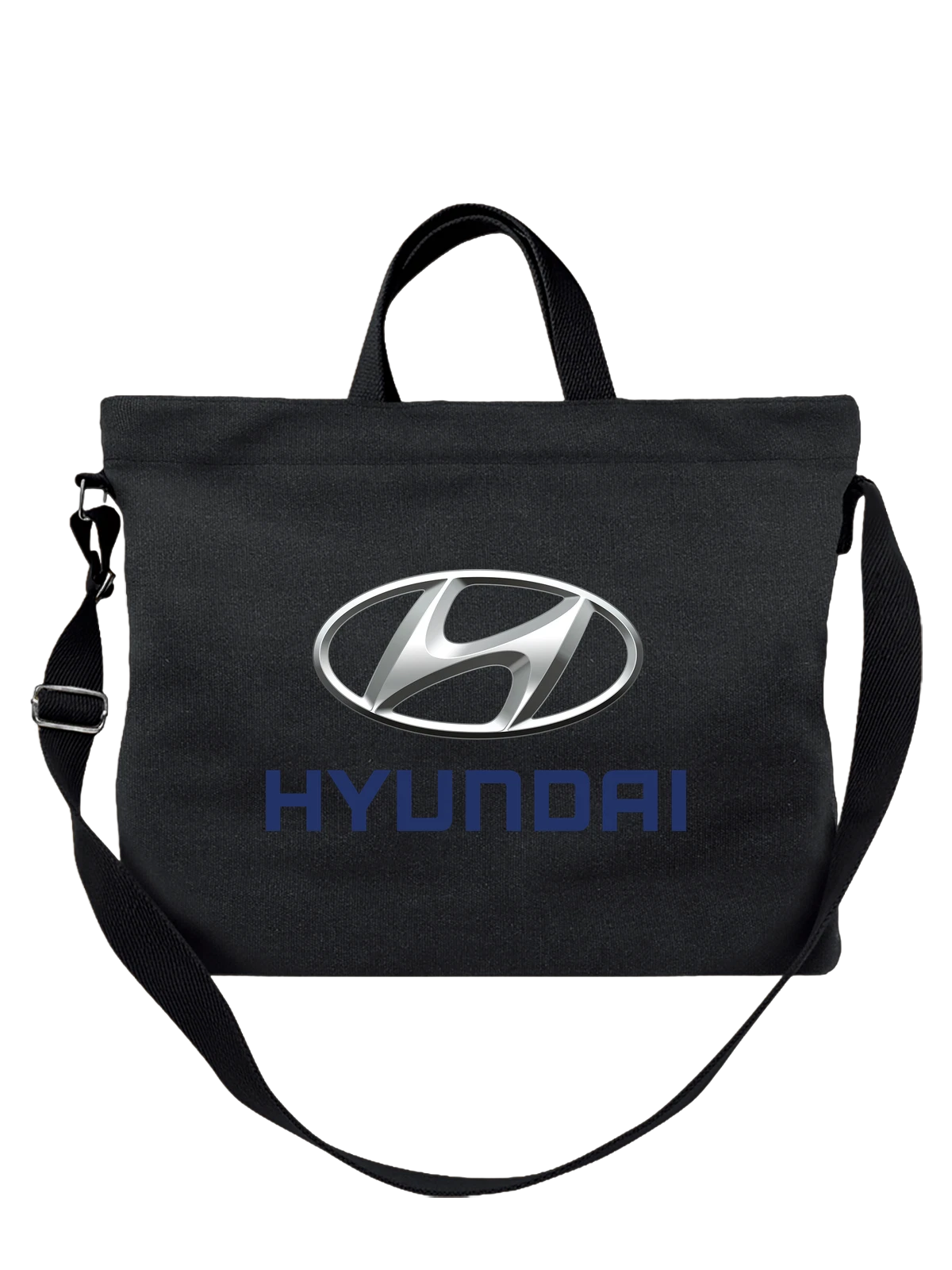 Сумка Hyundai чёрная с принтом — контрастная композиция — Чёрная, фото 1