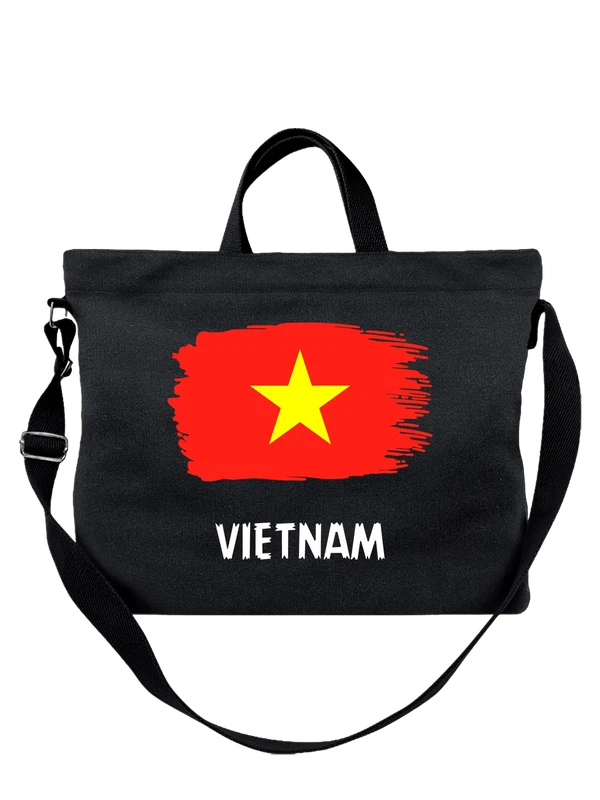 Сумка с флагом Вьетнам Vietnam — Чёрная, фото 1
