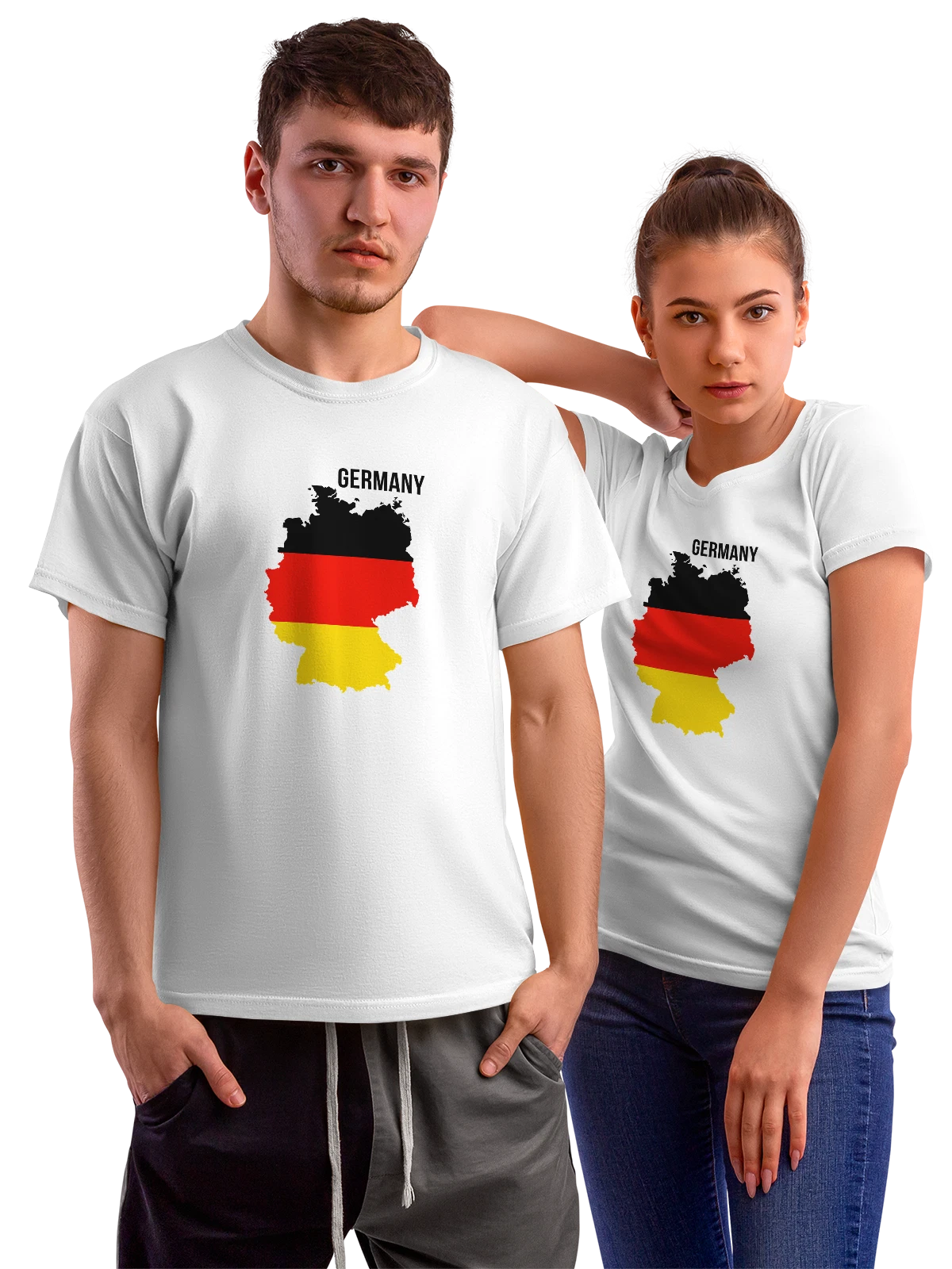 Футболка с флагом Германии Germany белая с принтом — национальная символика — Белая, фото 1