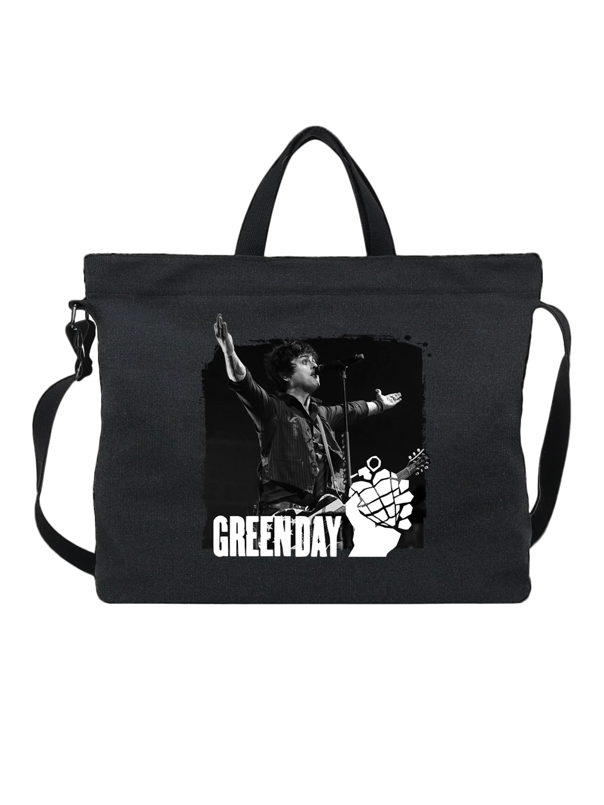 Сумка Green Day Билли Джо чёрная с принтом — футболка подростку — Чёрная, фото 1
