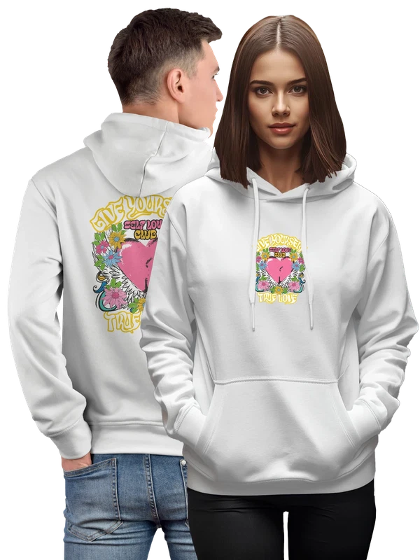 Худи сердце с крыльями love yourself — Белая, фото 1