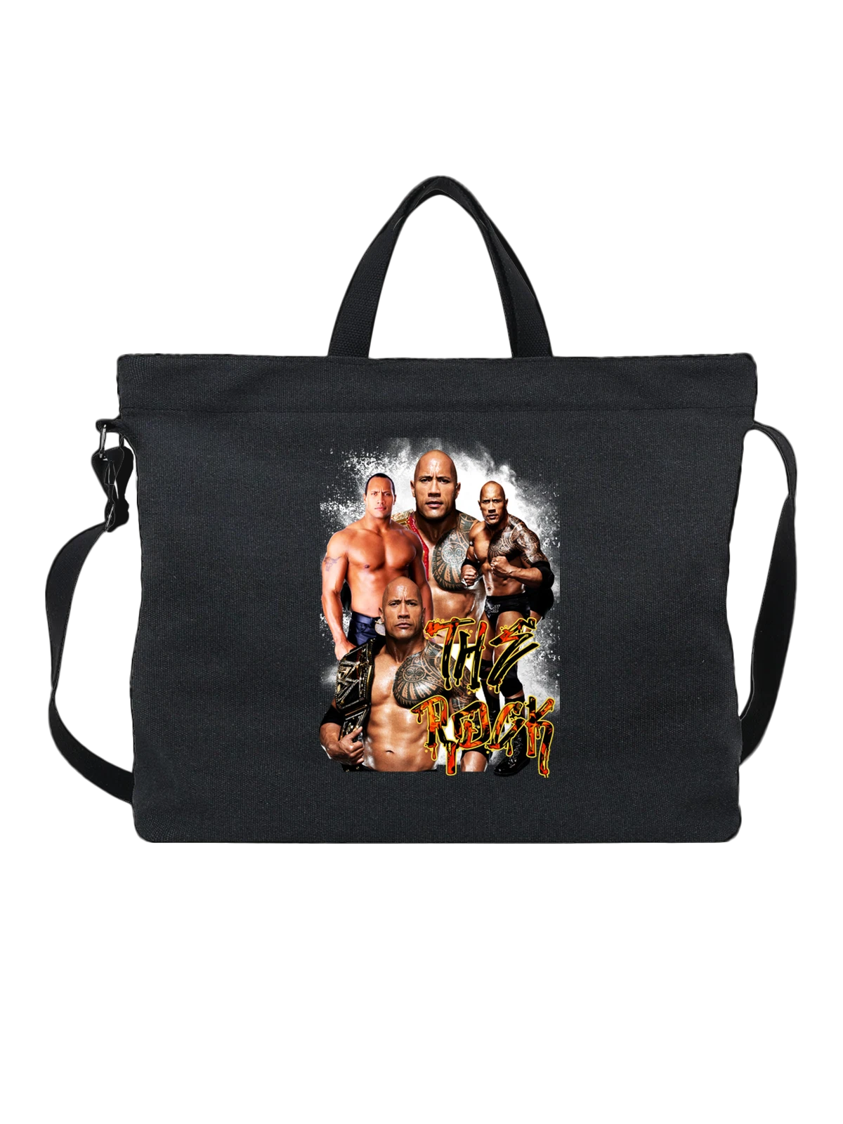 Сумка Дуэйн Джонсон рестлер WWE The Rock чёрная с принтом — спортсмен — Чёрная, фото 1