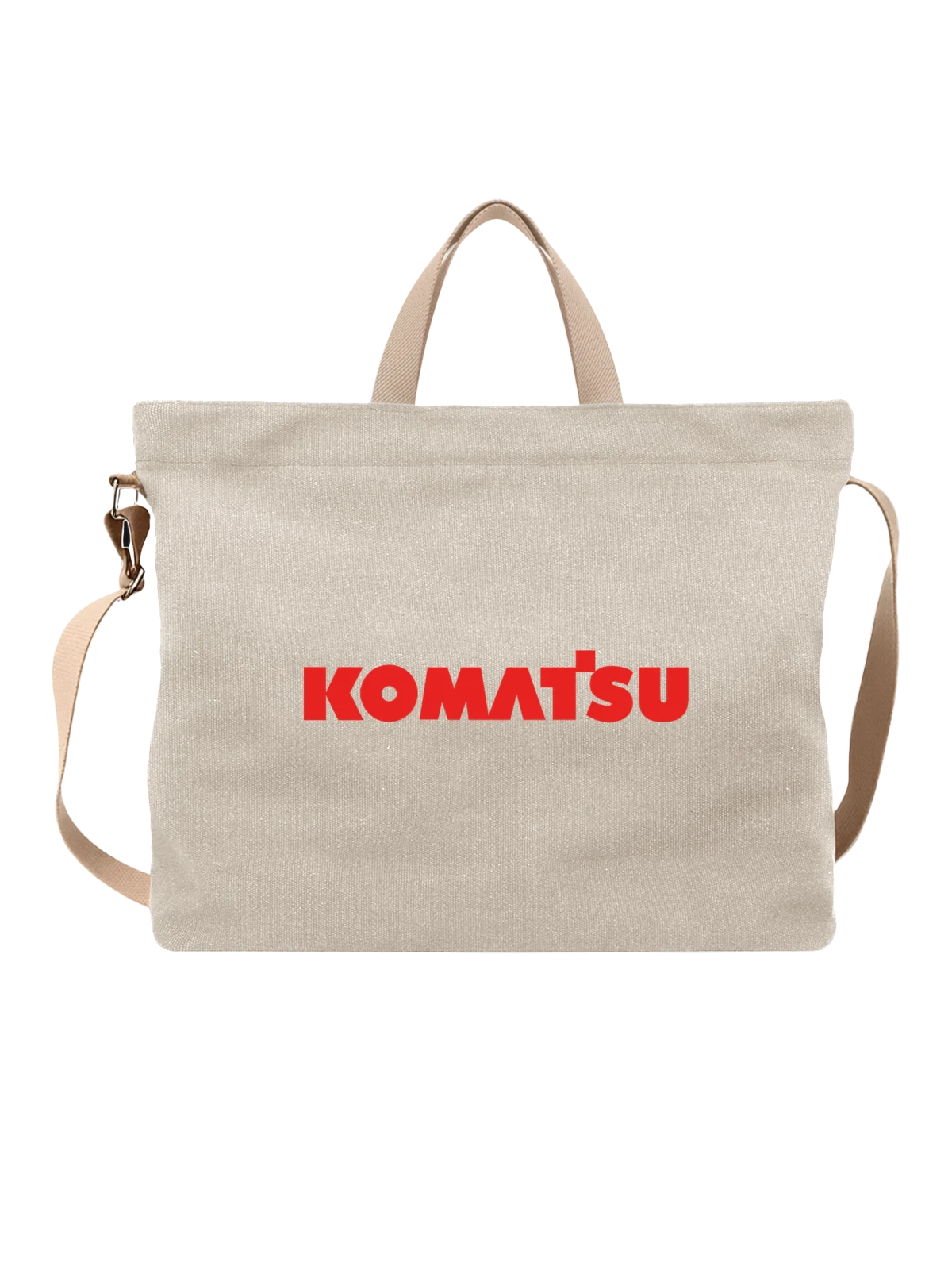 Сумка Komatsu белая с принтом — горнодобывающая отрасль — Белая, фото 1
