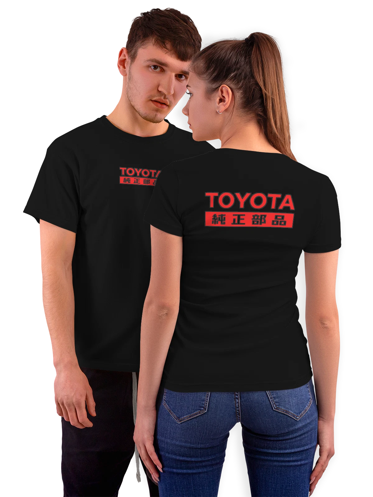 Футболка Toyota чёрная с принтом на спине — японская автомобильная эмблема — Чёрная, фото 1