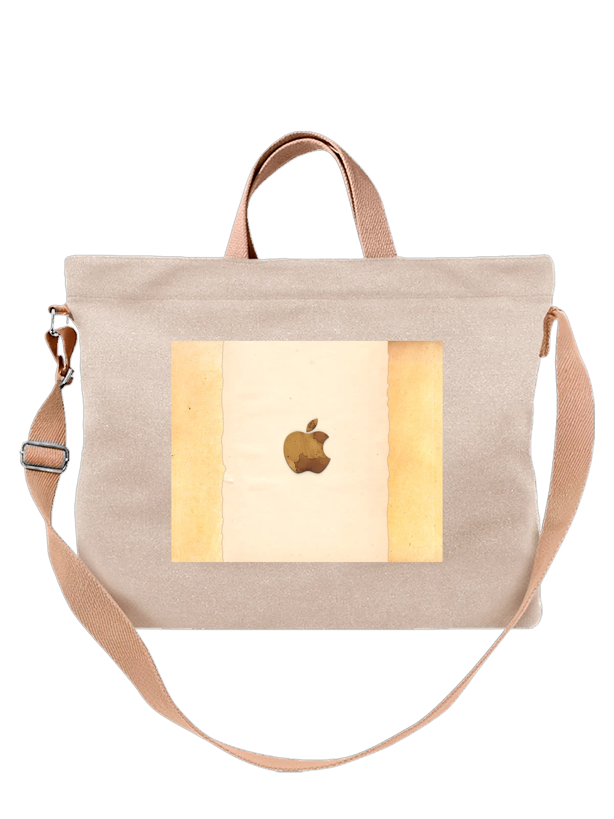 Сумка бежевая с принтом Компьютерные Apple — стилизованное изображение — Бежевая, фото 1