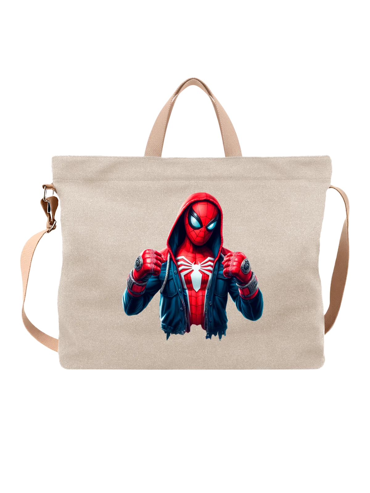 Сумка Человек Паук Spider Man белая с принтом — подарок любителю комиксов — Белая, фото 1
