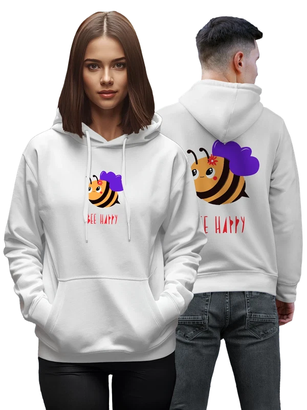 Худи пчела bee happy — Белая, фото 1