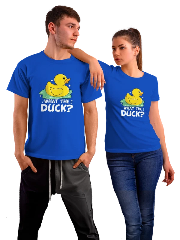 Футболка с утенком what the duck — Синяя, фото 1