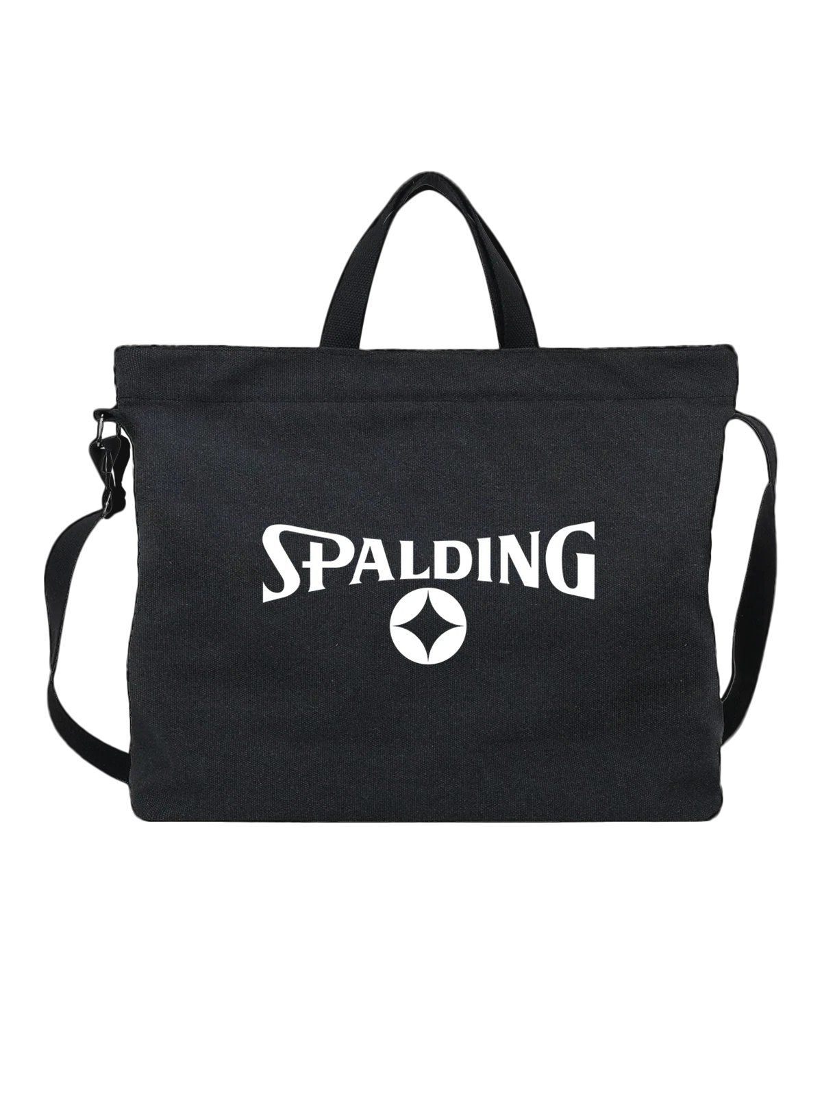 Сумка чёрная с принтом Spalding — спортивная экипировка — Чёрная, фото 1