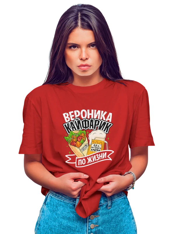 Футболка с именем Вероника — Красная, фото 1