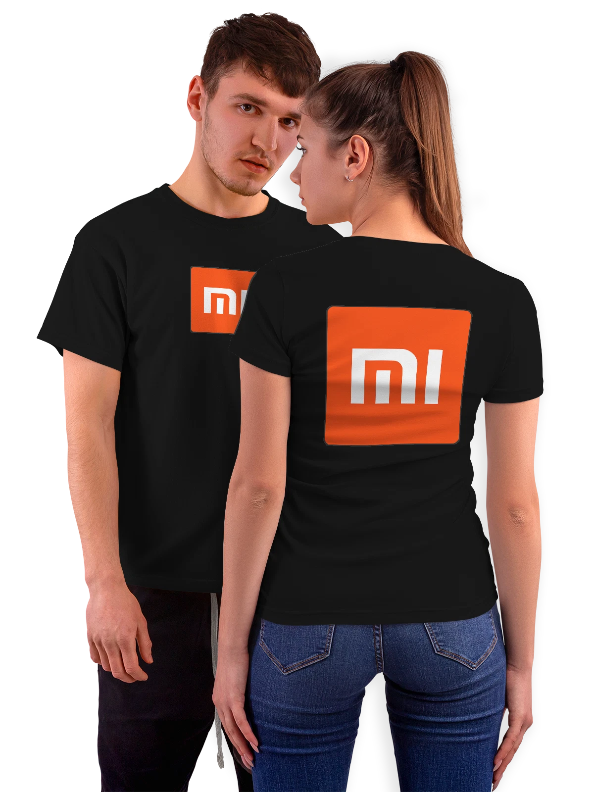 Футболка Xiaomi чёрная с принтом на спине — умные устройства — Чёрная, фото 1
