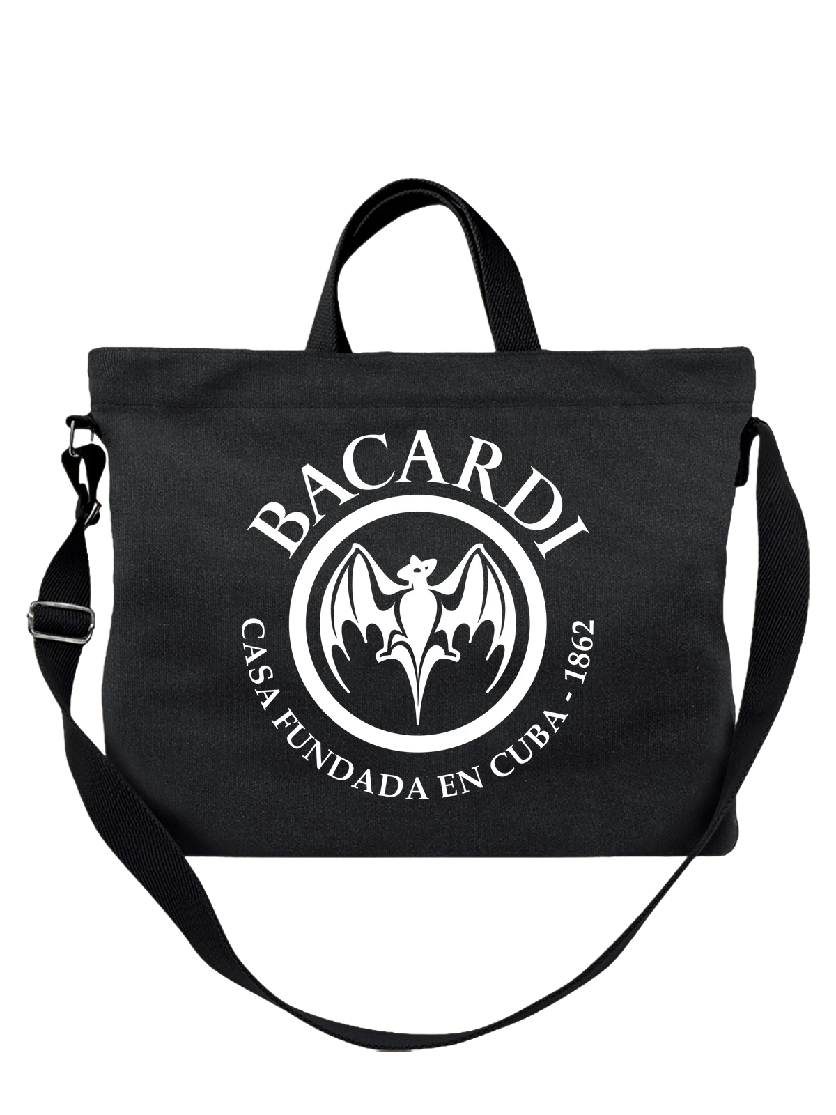 Сумка Bacardi чёрная с принтом — футболка для вечеринки — Чёрная, фото 1