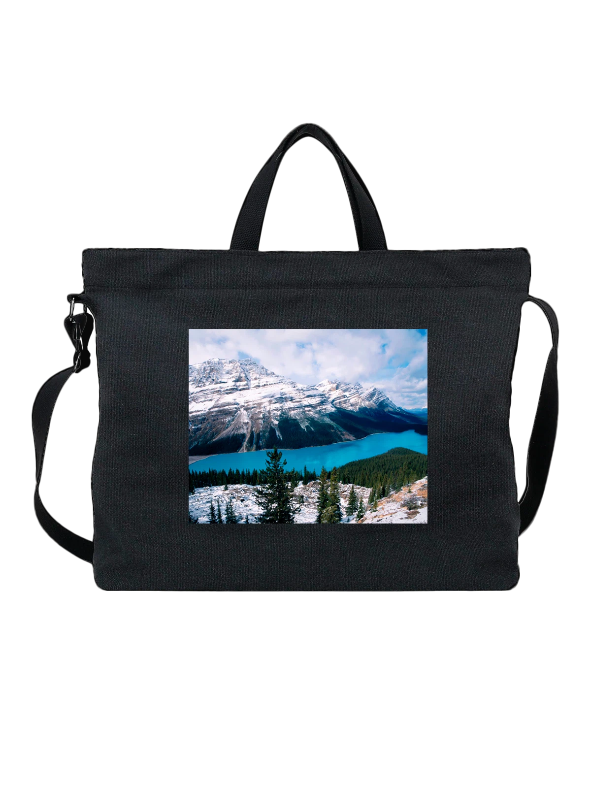 Сумка чёрная с принтом Страна атмосферная Peyto Lake Banff — исторический центр — Чёрная, фото 1