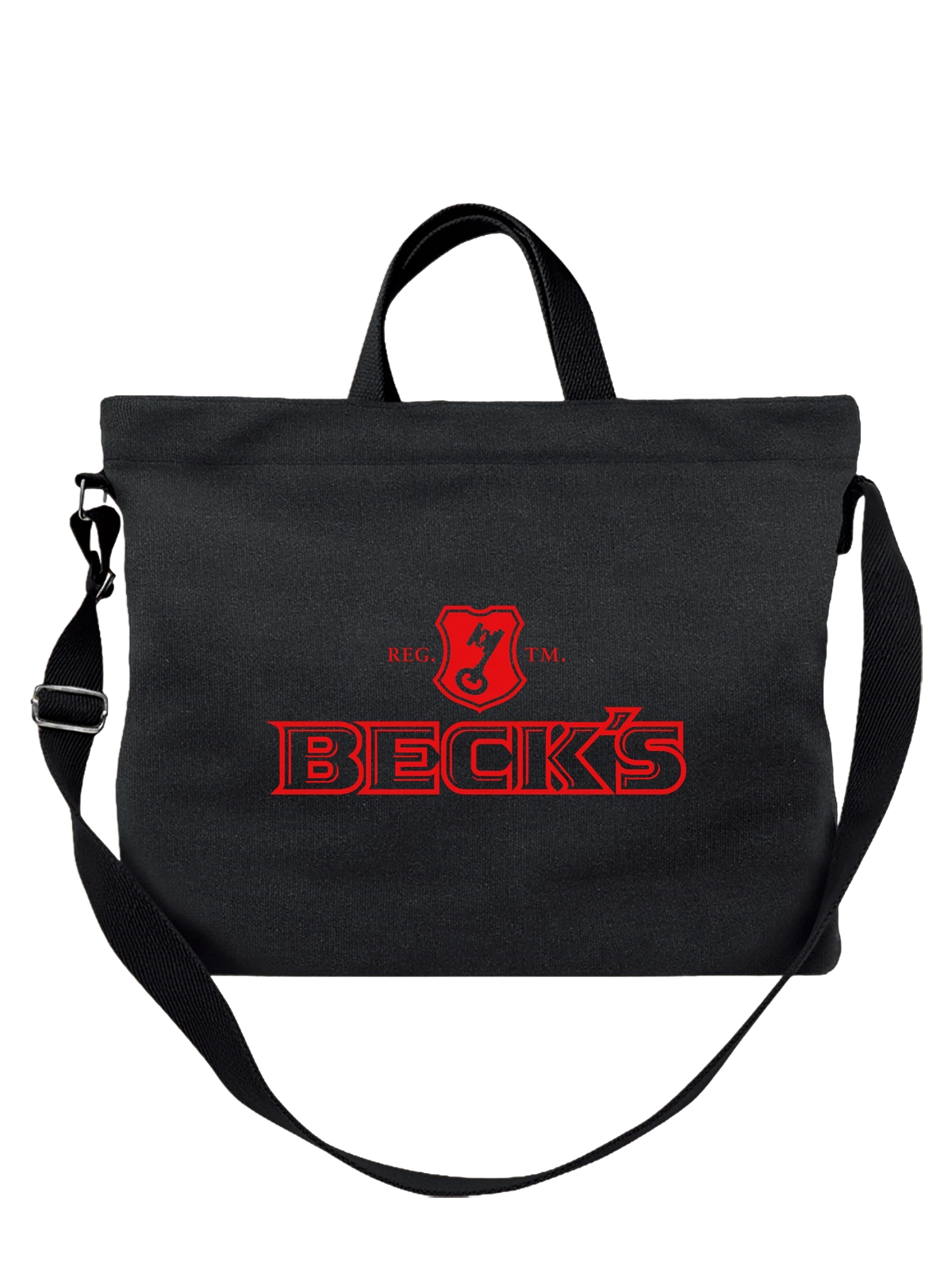 Сумка Becks чёрная с принтом — лагер из Бремена — Чёрная, фото 1
