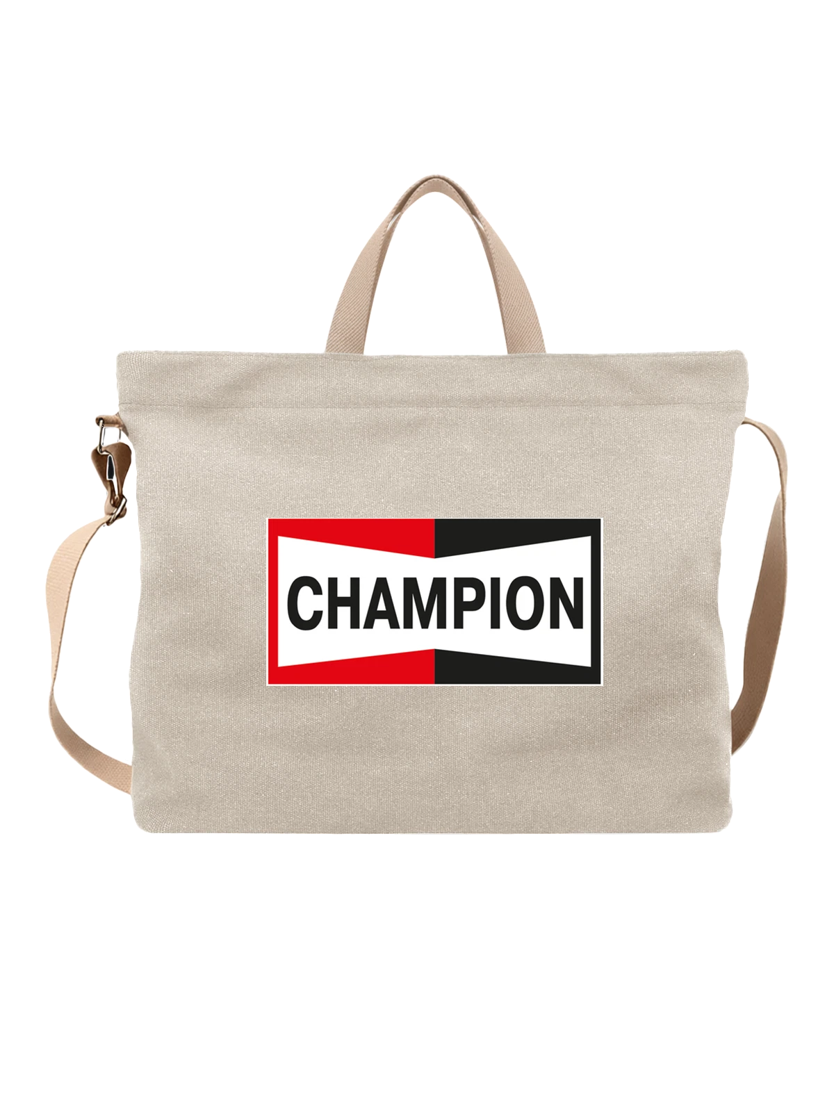 Сумка Champion белая с принтом — контрастная спортивная эмблема — Белая, фото 1