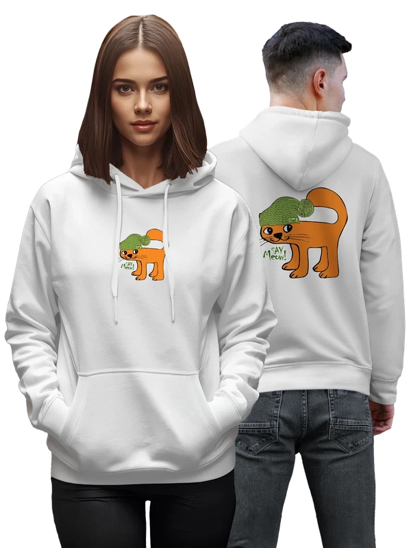 Худи кот say meow — Белая, фото 1