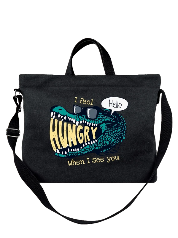 Сумка крокодил i feel hungry — Чёрная, фото 1