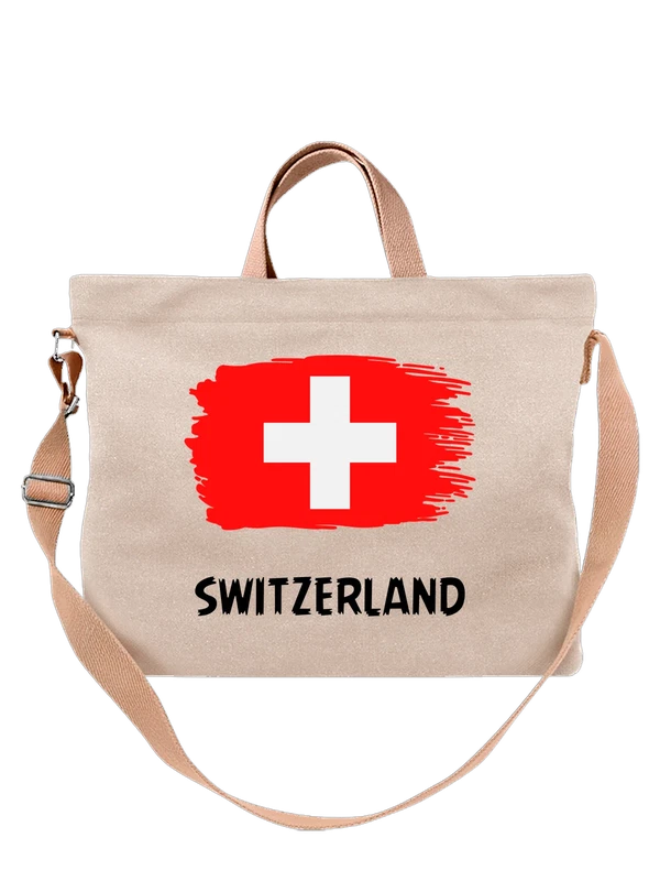 Сумка c флагом Швейцария Switzerland — Белая, фото 1