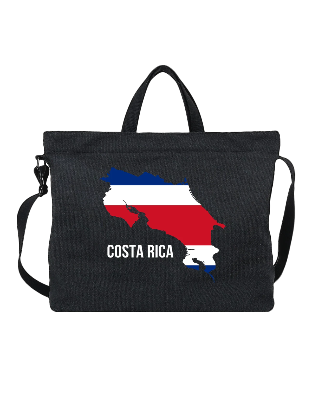 Сумка чёрная с принтом с флагом Коста Рики Costa Rica — национальная символика — Чёрная, фото 1