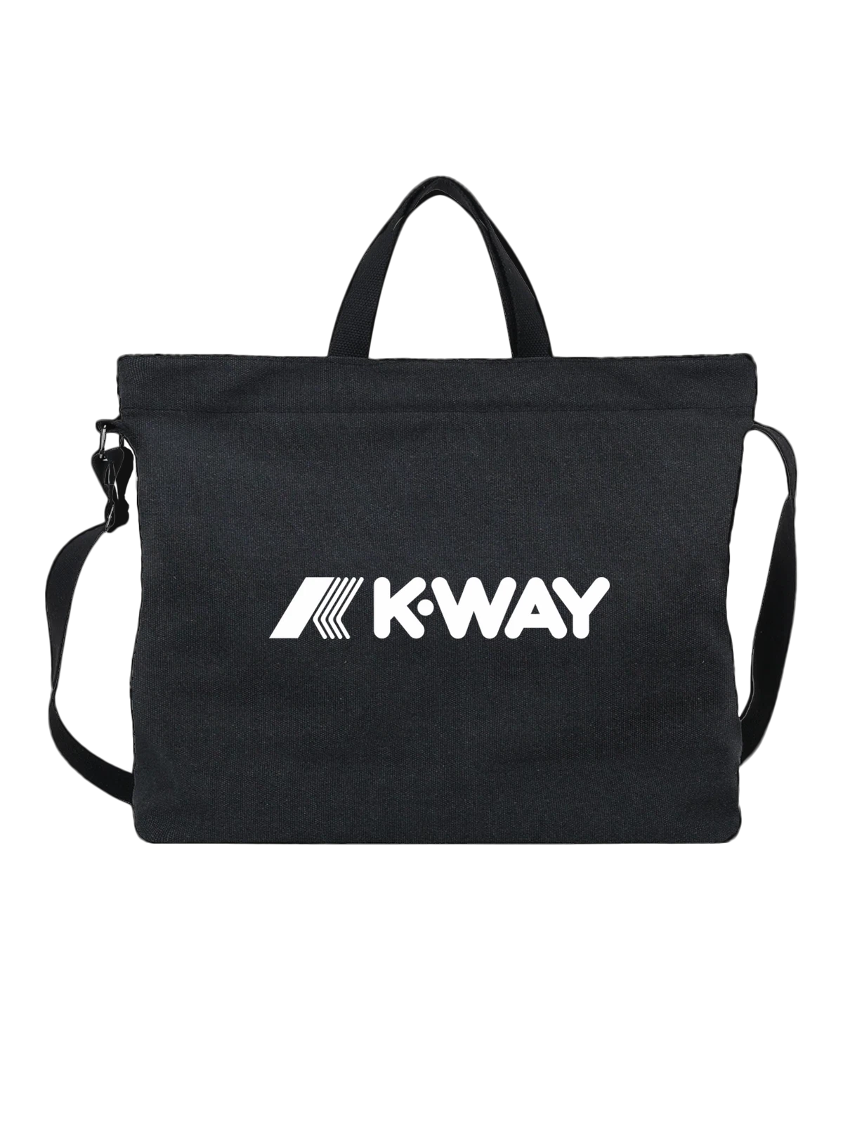 Сумка K-Way чёрная с принтом — ветровки и дождевики — Чёрная, фото 1