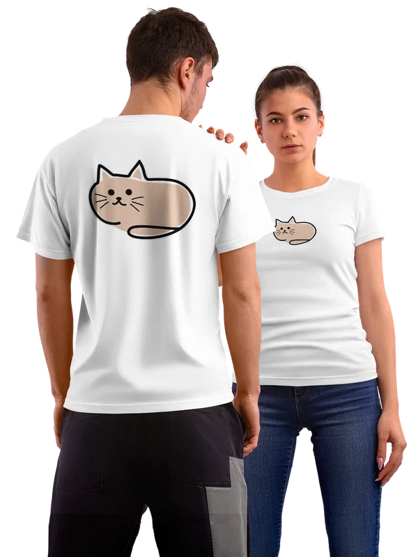 Футболка с котом — Белая, фото 1
