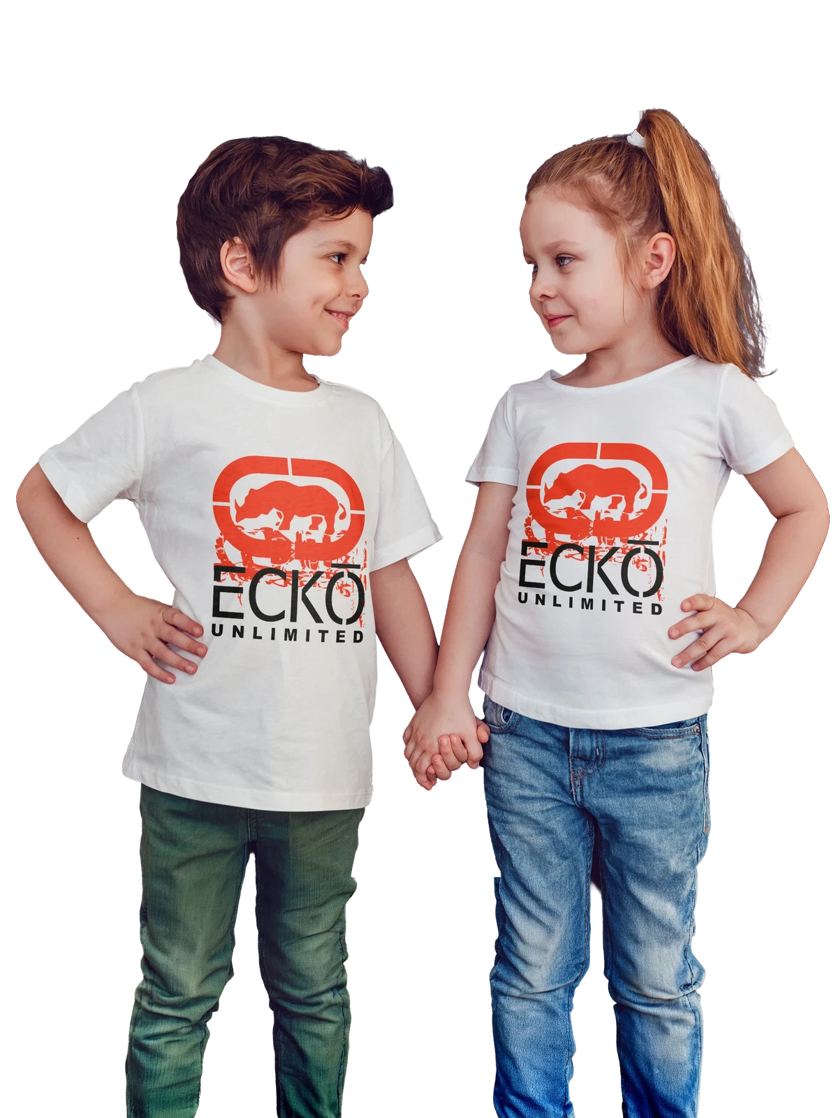 Футболка детская Ecko Unltd белая с принтом — контрастный принт — Белая, фото 1