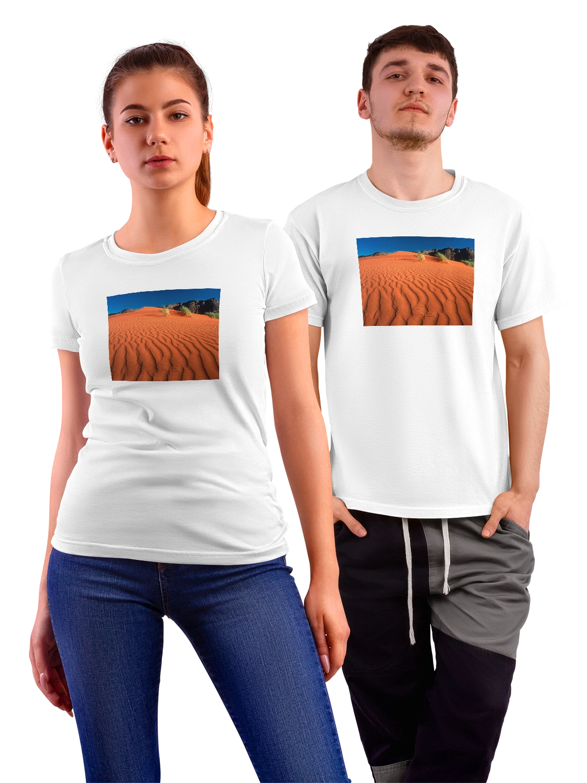 Футболка Страна декоративная Crawling the Dune Namib белая с принтом — путешествия по городам — Белая, фото 1