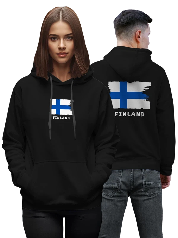 Худи с флагом Финляндии Finland — Чёрная, фото 1