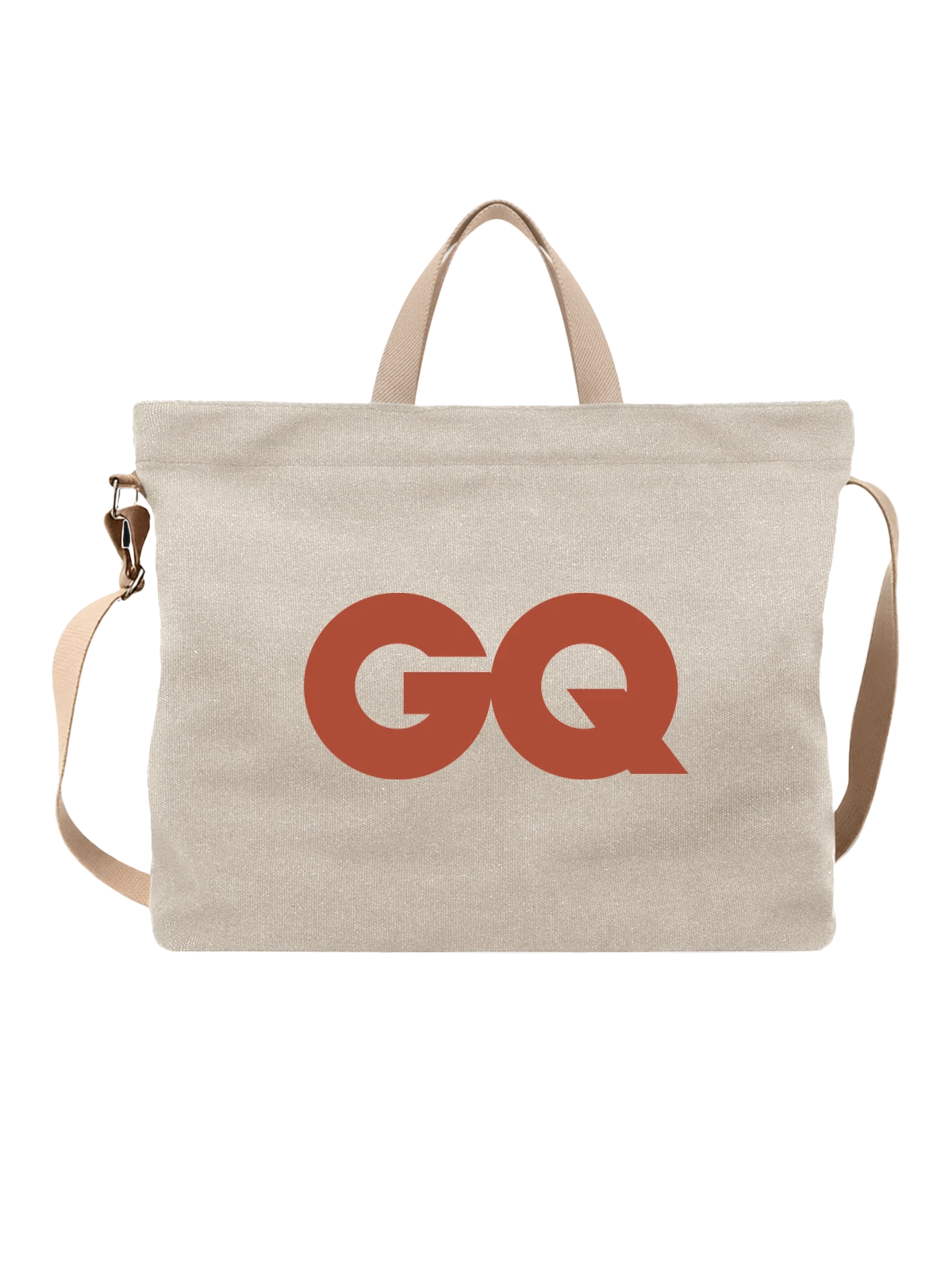 Сумка GQ белая с принтом — современная айдентика — Белая, фото 1