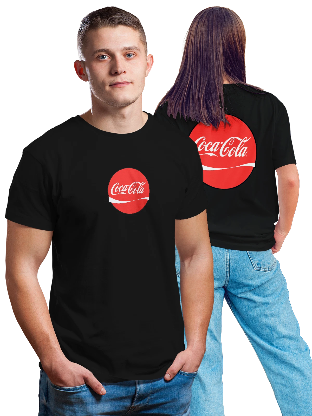 Футболка Coca Cola чёрная с принтом на спине — сладкая газировка — Чёрная, фото 1