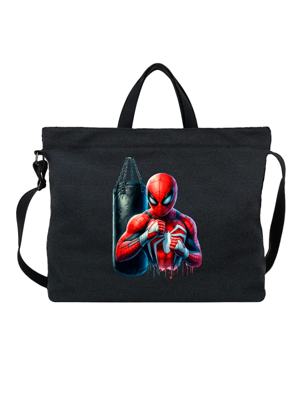 Сумка с Человеком Пауком Spider Man чёрная с принтом — натуральные продукты — Чёрная, фото 1