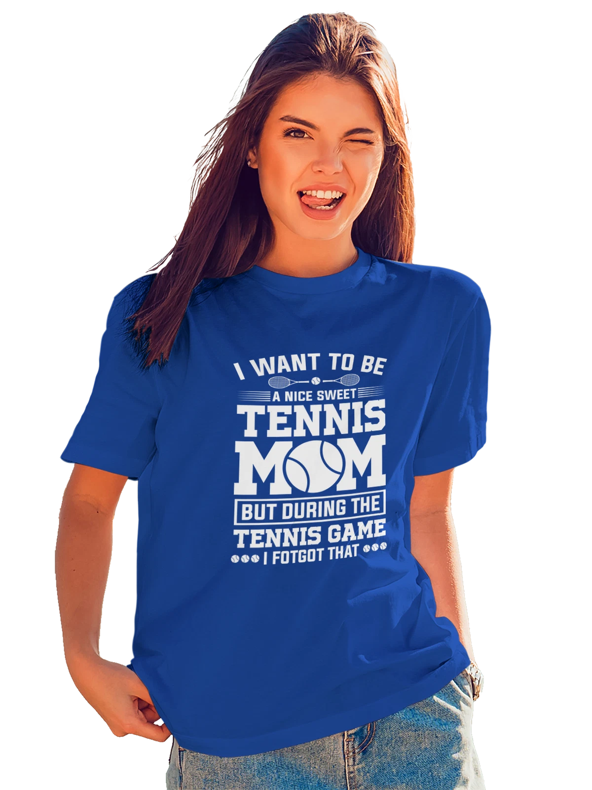 Футболка Теннис a nice sweet tennis mom синяя с принтом — спортивный инвентарь — Синяя, фото 1