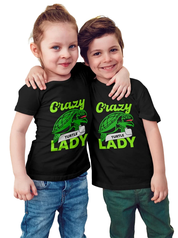Футболка черепаха crazy lady — Чёрная, фото 1