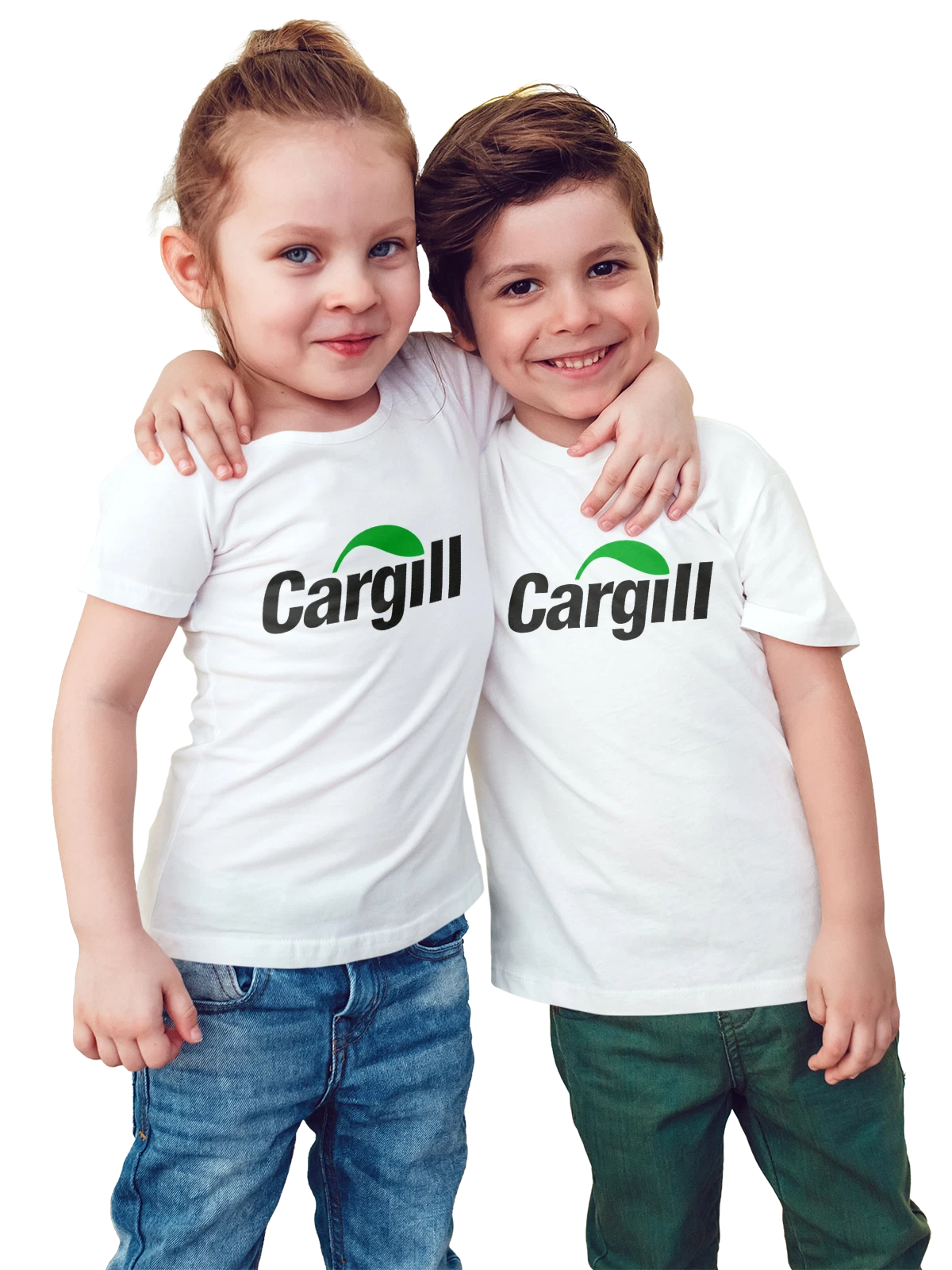 Футболка детская Cargill белая с принтом — современная айдентика — Белая, фото 1