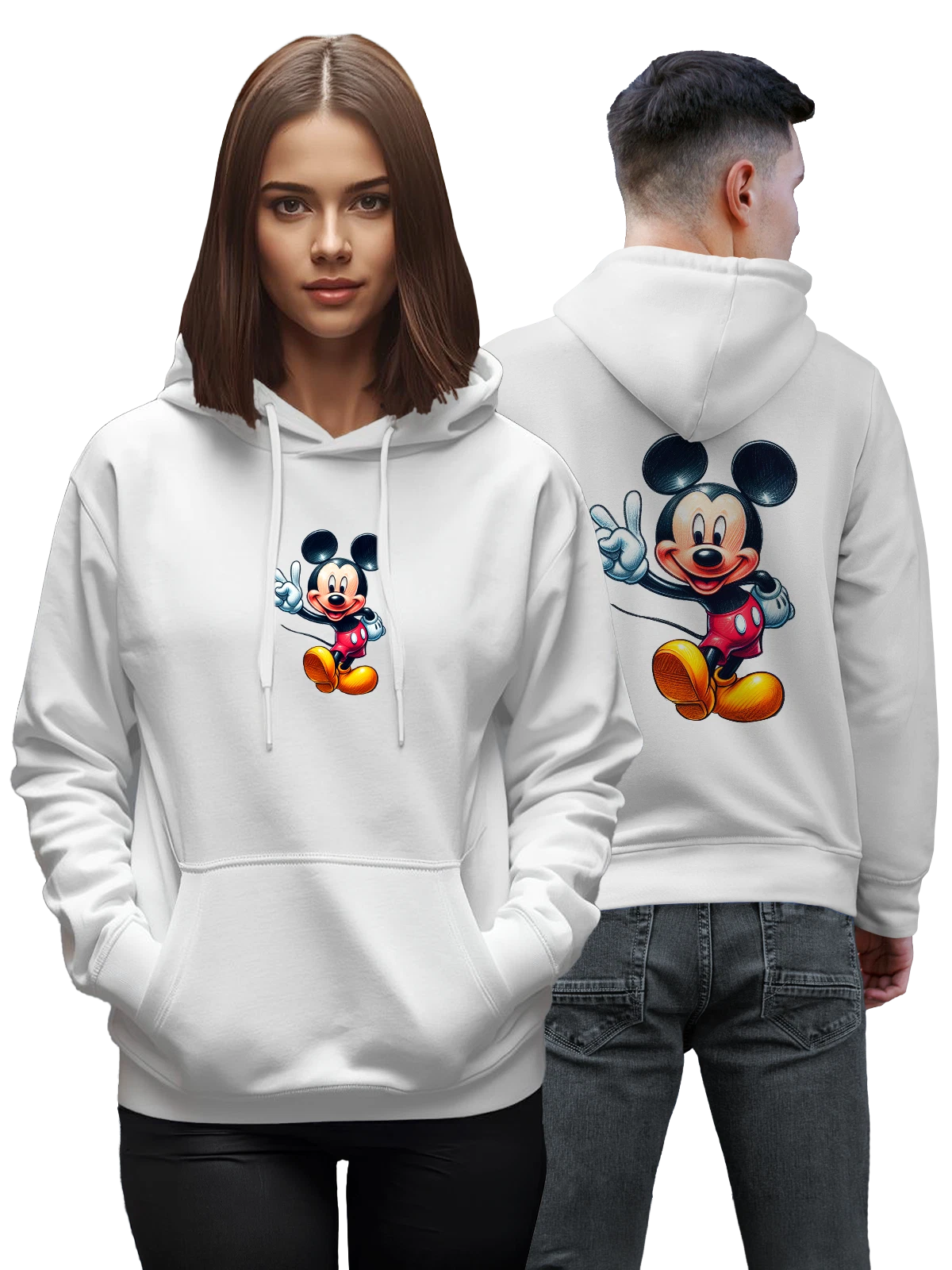Худи Микки Маус Mickey Mouse белое с принтом — подарок поклоннику — Белая, фото 1