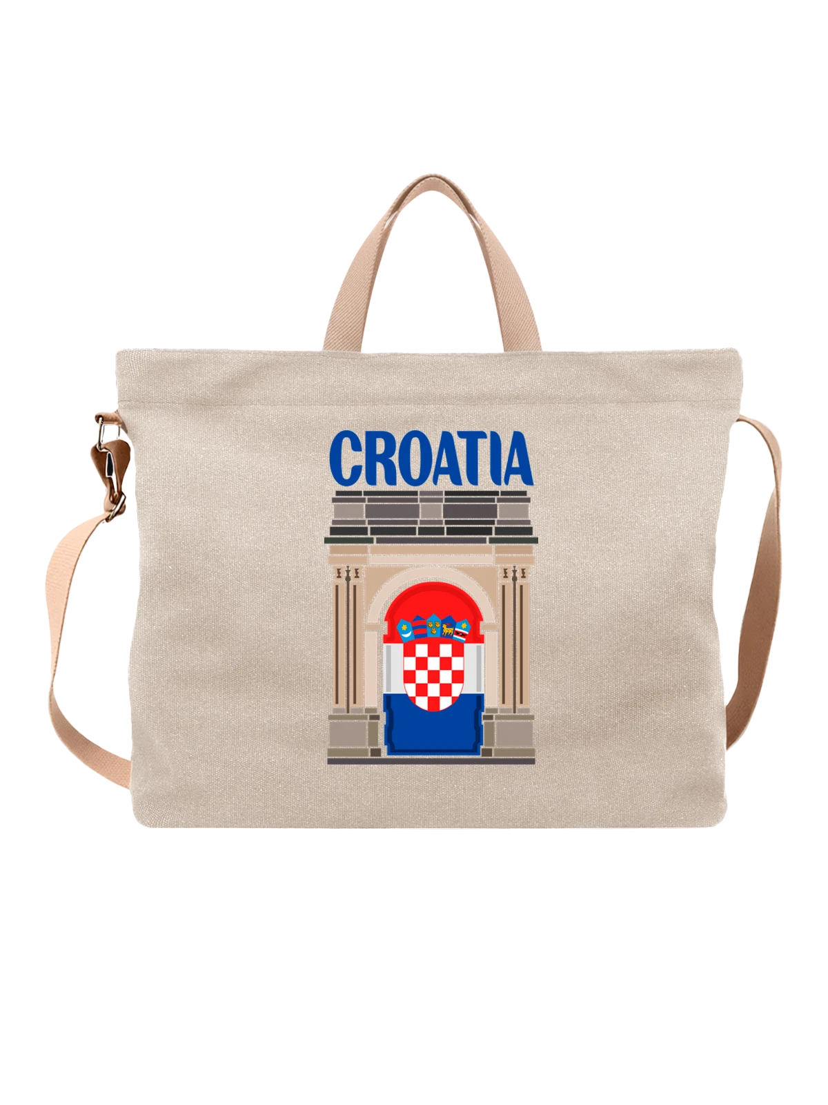Сумка с флагом Хорватии Croatia белая с принтом — национальная символика — Белая, фото 1