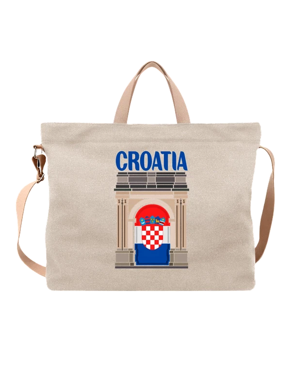 Сумка с флагом Хорватии Croatia — Белая, фото 1