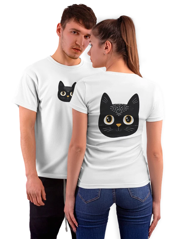 Футболка с котом — Белая, фото 1