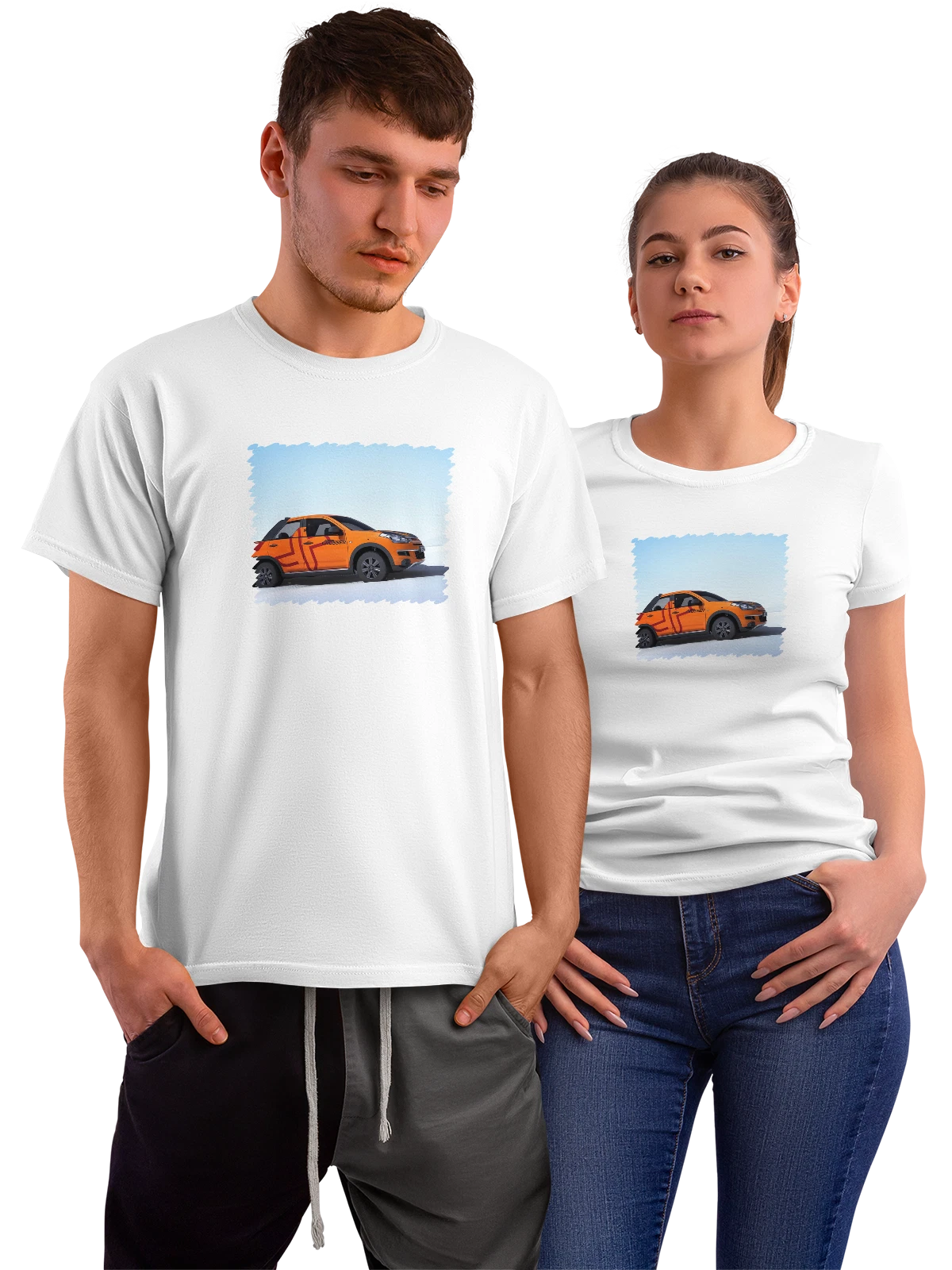 Футболка Машина Citroen Cruise Crosser белая с принтом — легендарная модель — Белая, фото 1