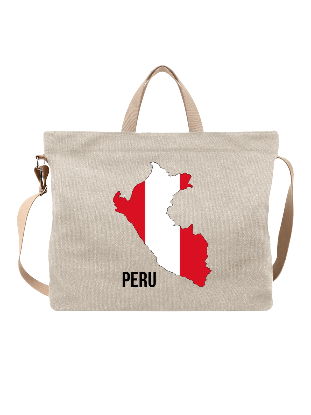 Сумка с флагом Перу Peru белая с принтом — национальная символика — Белая, фото 1