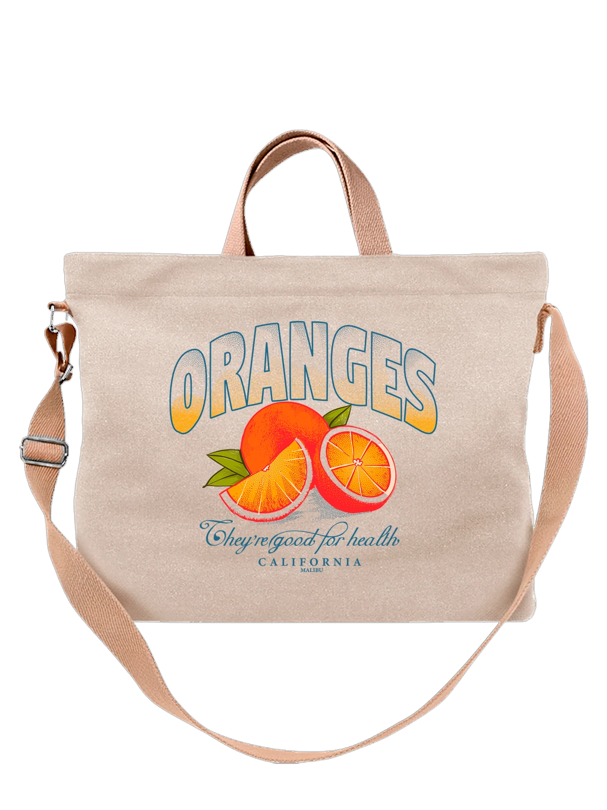 Сумка Апельсины oranges California белая с принтом — растительная пища — Белая, фото 1