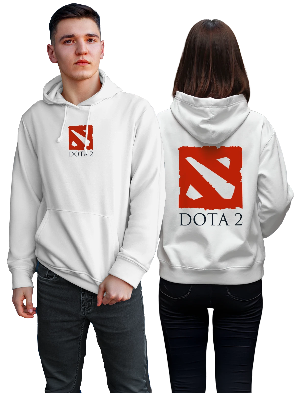 Худи Дота Dota 2 белое с принтом — онлайн игра — Белая, фото 1