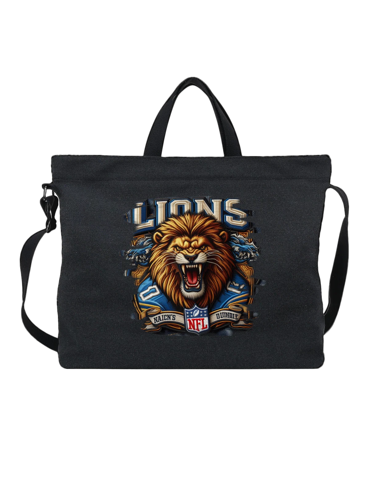 Сумка Лев Detroit Lions NFL чёрная с принтом — американский футбол — Чёрная, фото 1
