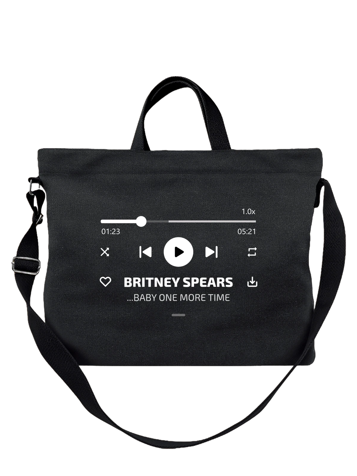 Сумка Britney Spears Baby One More Time чёрная с принтом — футболка подростку — Чёрная, фото 1