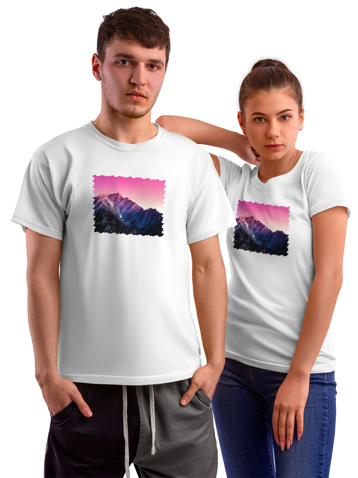 Футболка Природа Mountain View белая с принтом — путешествия — Белая, фото 1