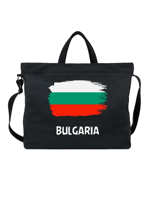 Сумка с флагом Болгария Bulgaria — Чёрная, фото 1